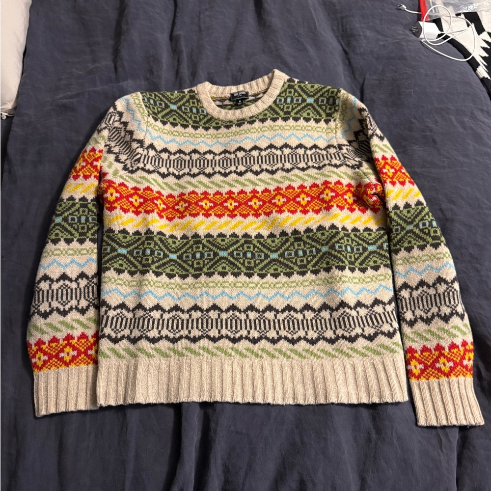 Todd Snyder Multicolor Patterned Thick Wool Men's Sweater